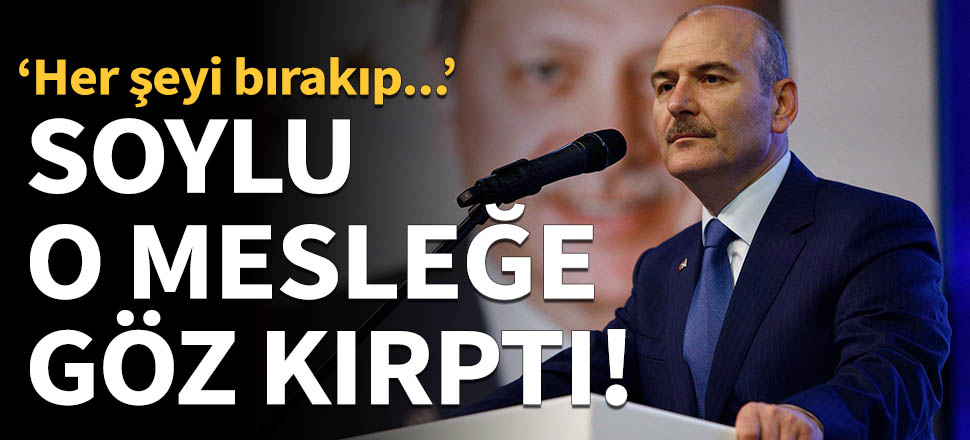 Bakan Soylu, o mesleğe göz kırptı!