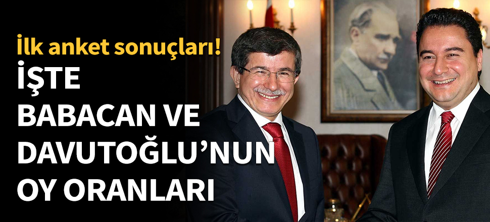 İşte Davutoğlu ve Babacan'ın oy oranları!