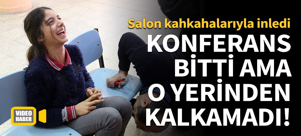Erzurum'da trajikomik olay! Konferans bitti ama o yerinden kalkamadı!