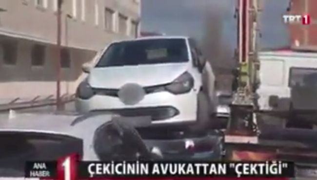 Avukat, aracını çeken çekiciyi trafikten men ettirdi!