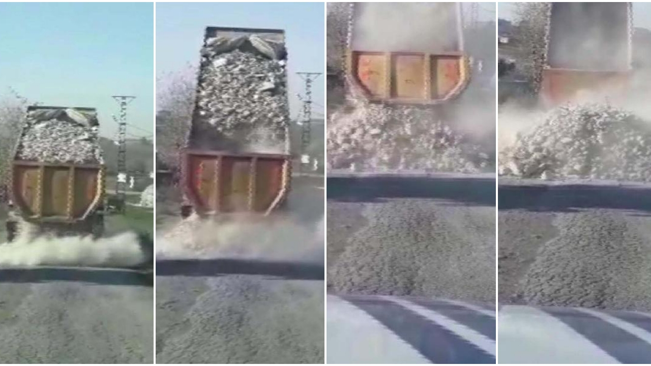 Tuzla'da kaçak döküm yapan sürücü zabıtadan kaçtı!