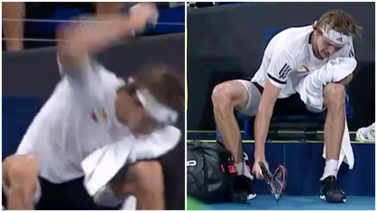Ünlü tenisçi Alexander Zverev çıldırdı! Raketini parçaladı...