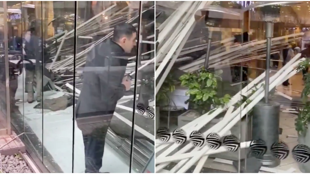 İstanbul'da bir AVM'de kafenin çatısı çöktü!