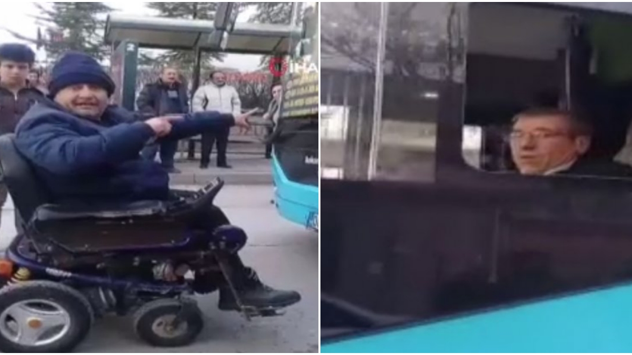 Engelli vatandaşı otobüse almayan şoföre tepki!