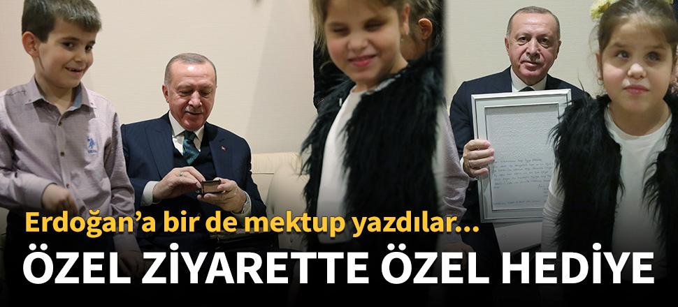 Özel ziyarette, özel hediye!  Erdoğan'a bir de mektup yazdılar...