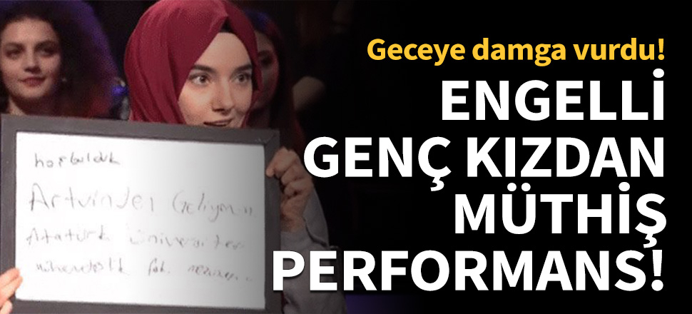 Engelli genç kızdan müthiş performans!