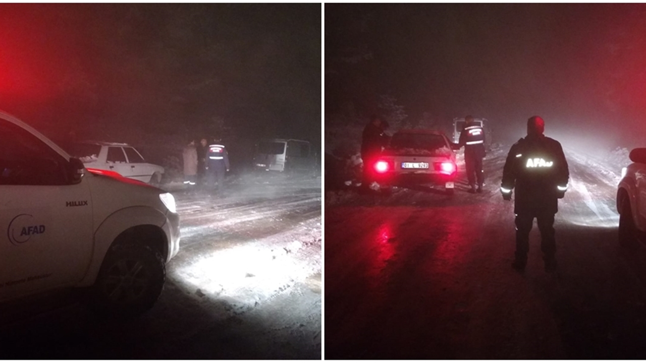 Kar görmeye gidip mahsur kaldılar...