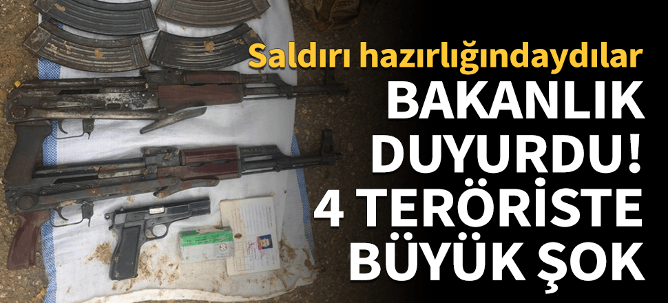 Saldırı hazırlığındaki 4 teröriste baskın!