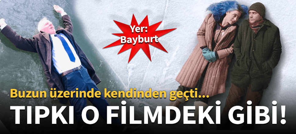 Buzun üzerinde kendinden geçti!