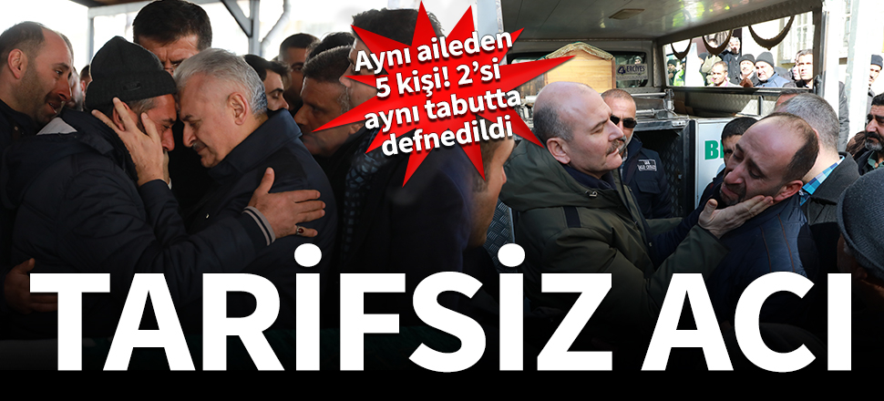 Depremde hayatını kaybeden aynı aileden 5 kişiye veda