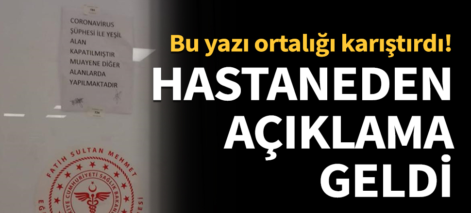Hastaneden jet Koronavirüs açıklaması...