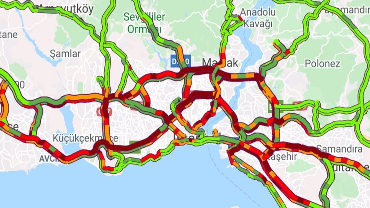 İstanbul'da trafik durma noktasında...