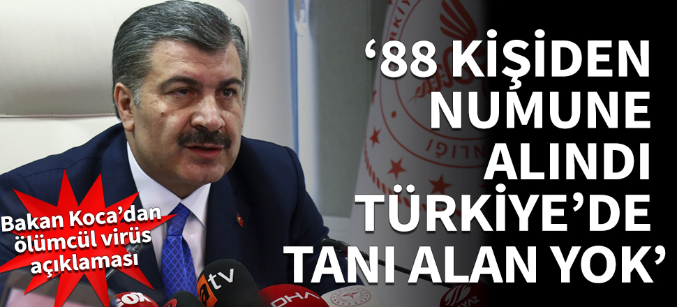 Bakan Koca: Türkiye'de korona tanısı alan hasta yok