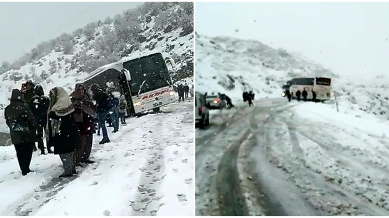 Otobüs uçurumun  kenarında durdu...