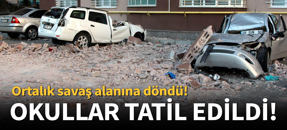 Rüzgar Kayseri'yi savaş alanına çevirdi: Çatılar uçtu, ağaçlar devrildi, okullar tatil edildi