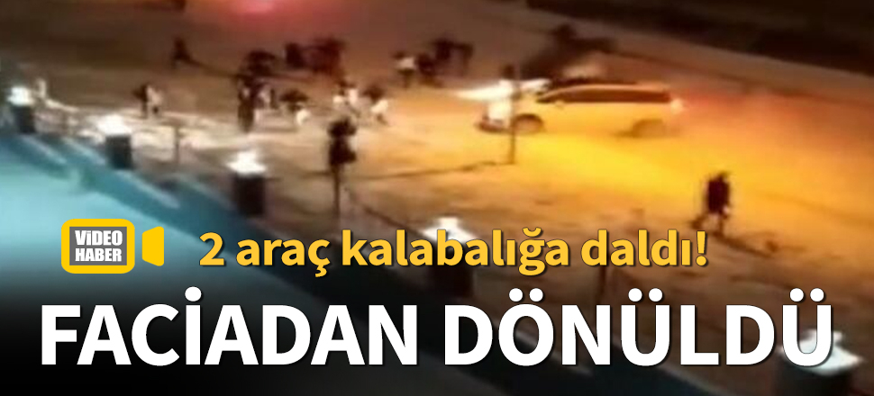 Samsun'da faciadan dönüldü! 2 araç kalabalığa daldı