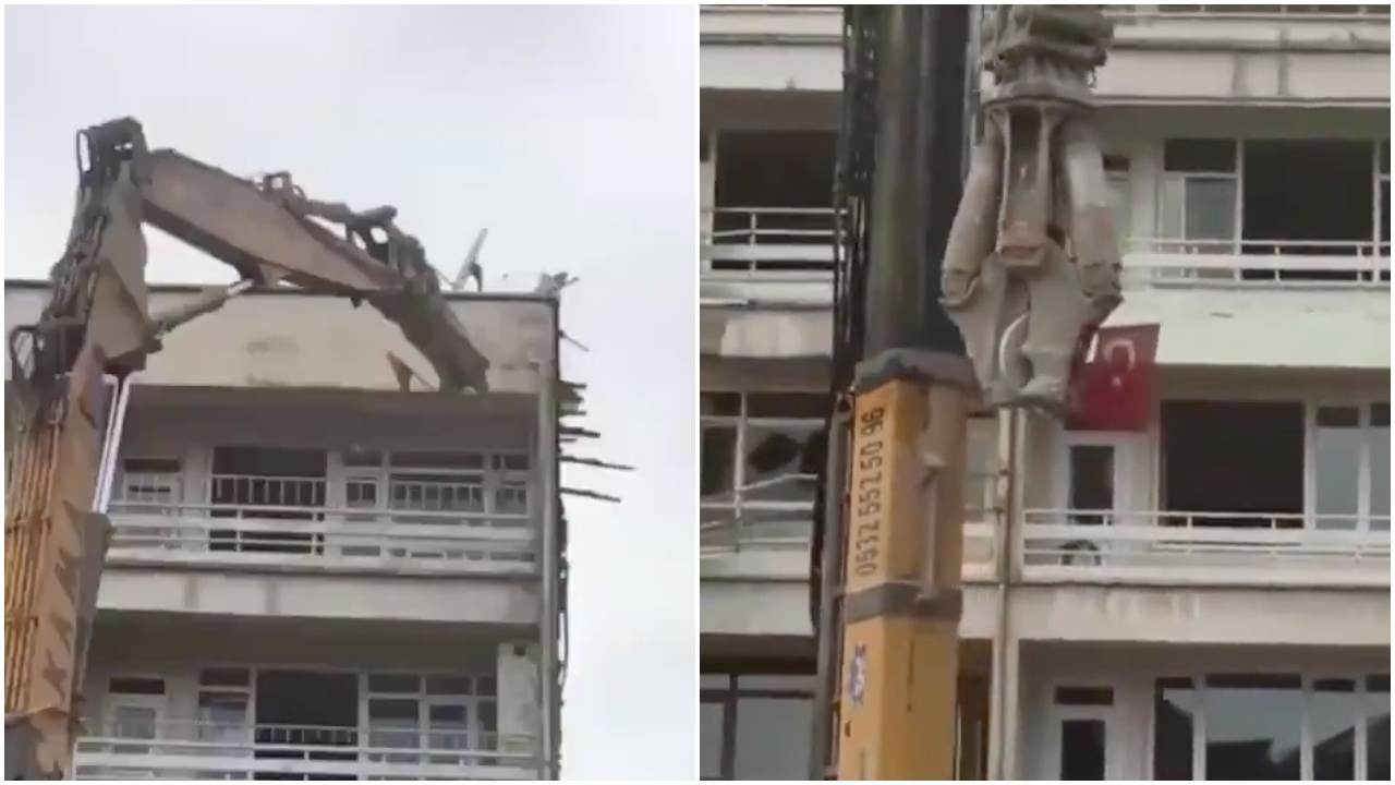 Türk bayrağını enkaz altında bırakmadılar