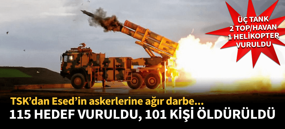 MSB, İdlib'de 101 rejim unsuru etkisiz hale getirildi...