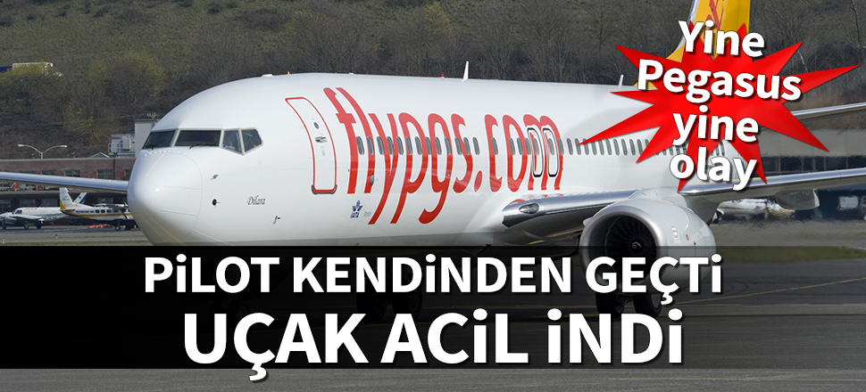 Pilot kendinden geçti, Pegasus acil iniş yaptı