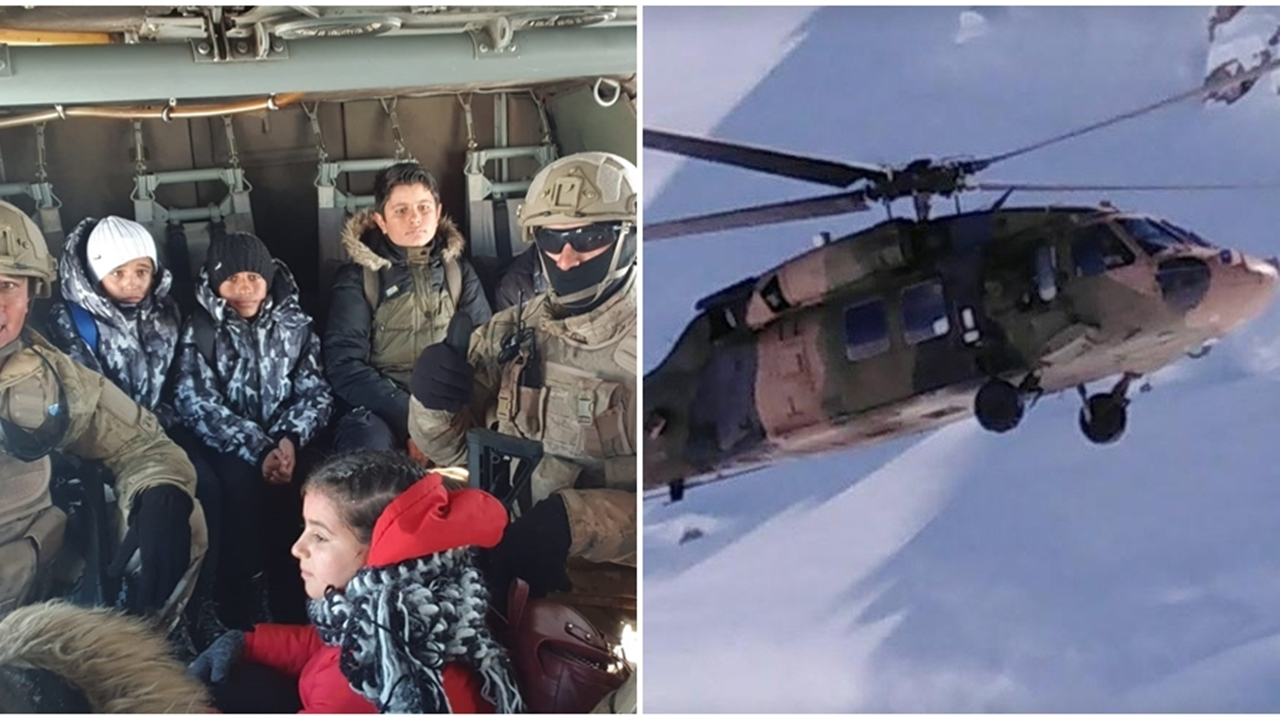 Mahsur kalan öğrenciler helikopterle tahliye edildi...
