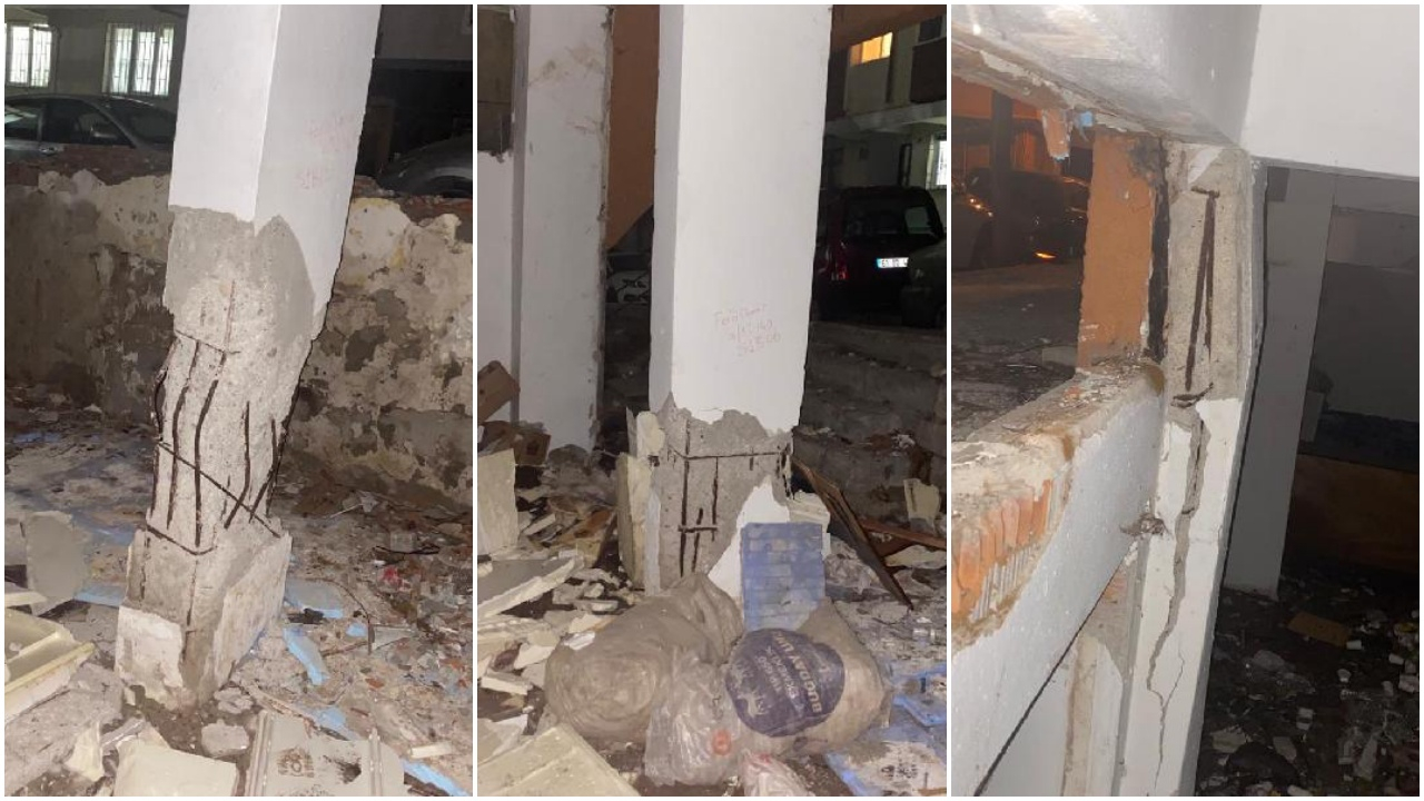 Bahçelievler'de çöken binanın son görüntüleri