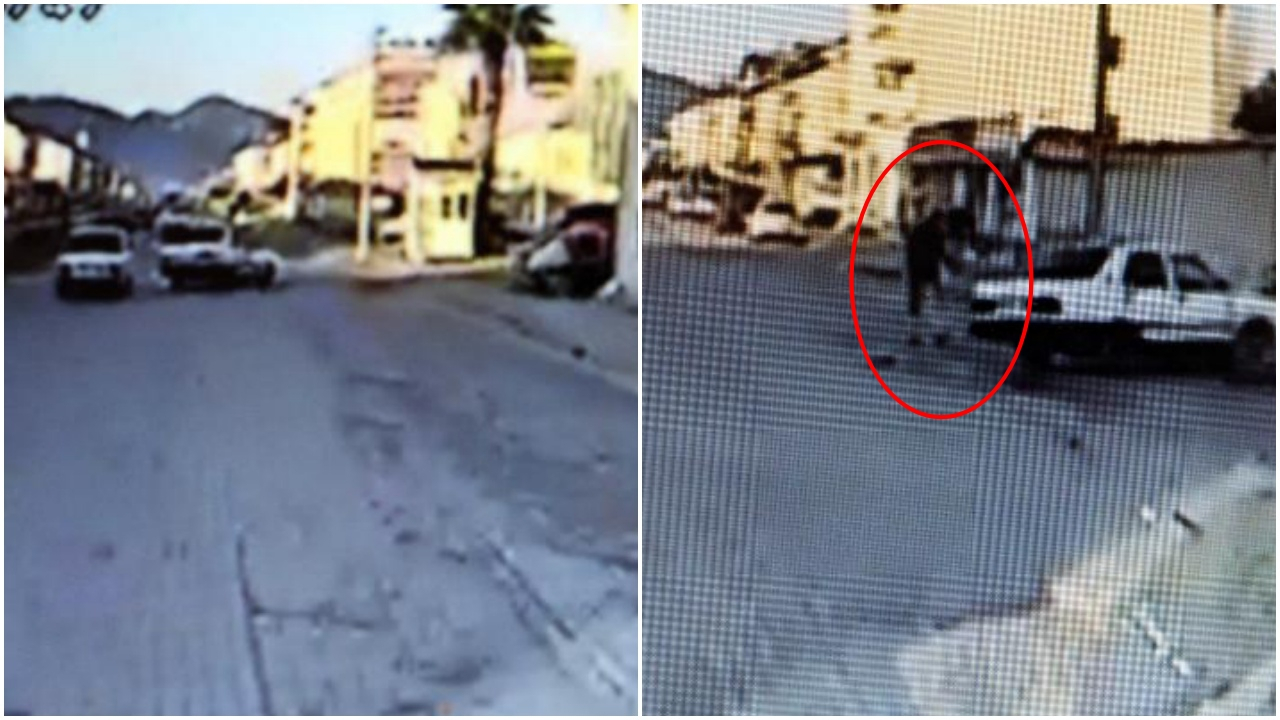 Makas atan sürücü otomobilden böyle fırladı