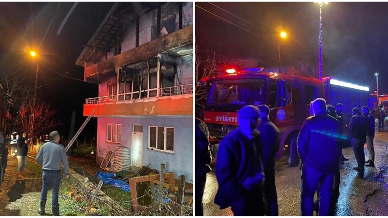 Babaanne ve iki torunu yangında can verdi...