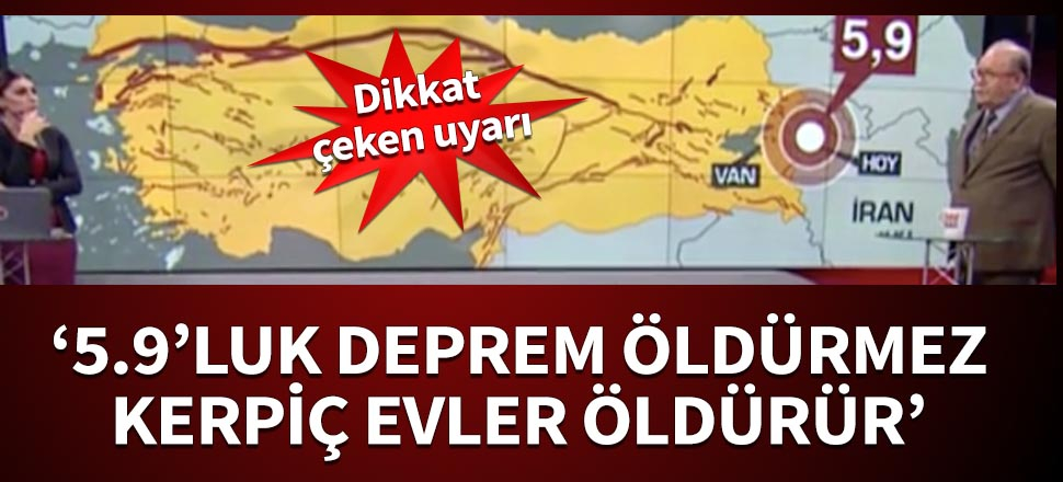 Şükrü Ersoy: 5.9 büyüklüğündeki deprem öldürmez, kerpiç evler öldürür
