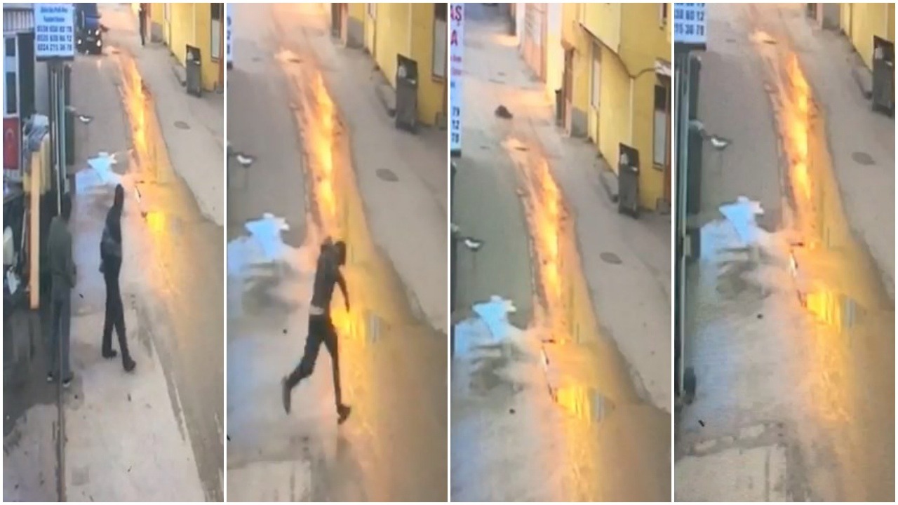 Hurdacıdaki cinayet saniye saniye kamerada
