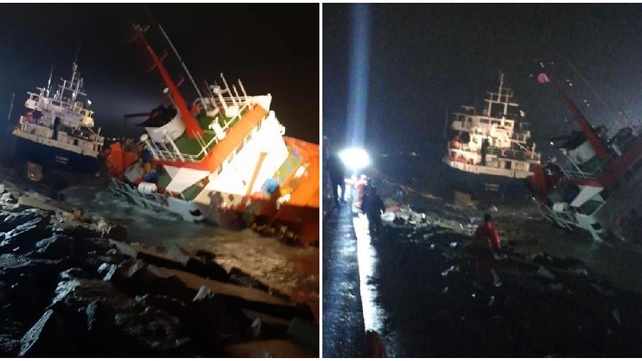 Tuzla'da iki gemi çarpıştı...