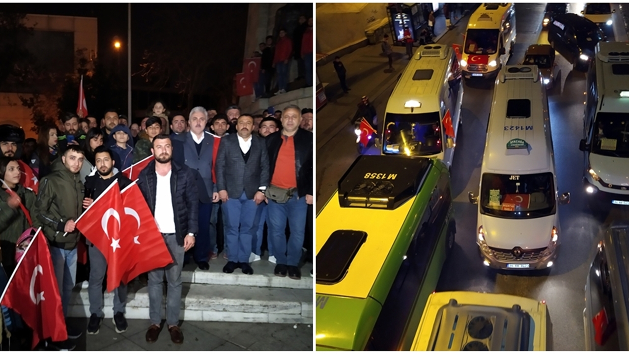 İstanbul'da Mehmetçiklere destek konvoyu...