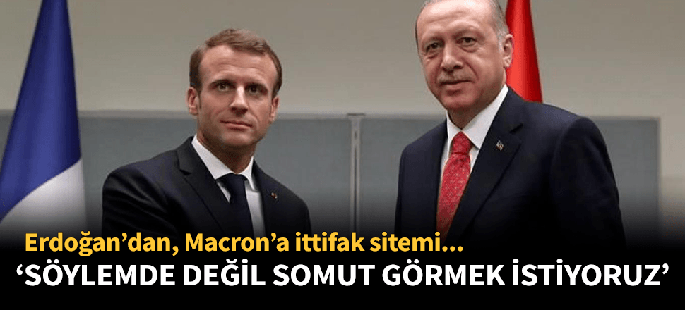 Cumhurbaşkanı Erdoğan, Macron'la görüştü!