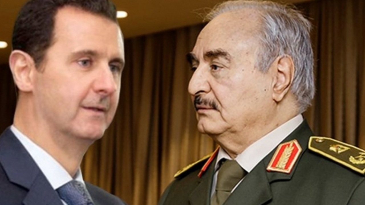 Son dakika... Darbeci Hafter heyetinden Esed rejimine üst düzey manidar ziyaret!