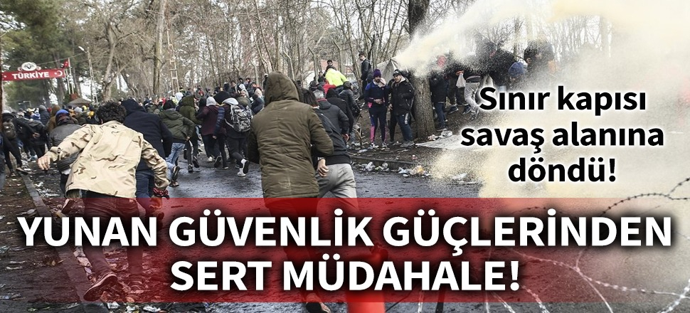 Yunan güvenlik güçlerinden gazlı müdahale! Ortalık savaş alanına döndü