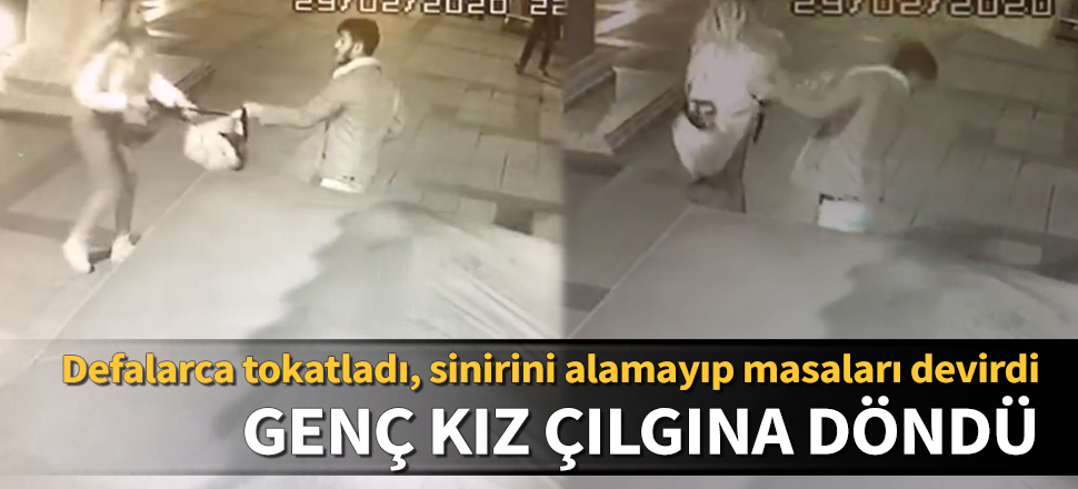 Antalya'da genç kız çılgına döndü! Sokak ortasında tokatladı