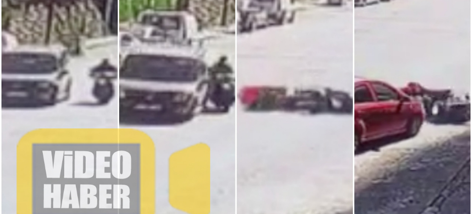 Kuryenin üzerine otomobilini böyle sürdü