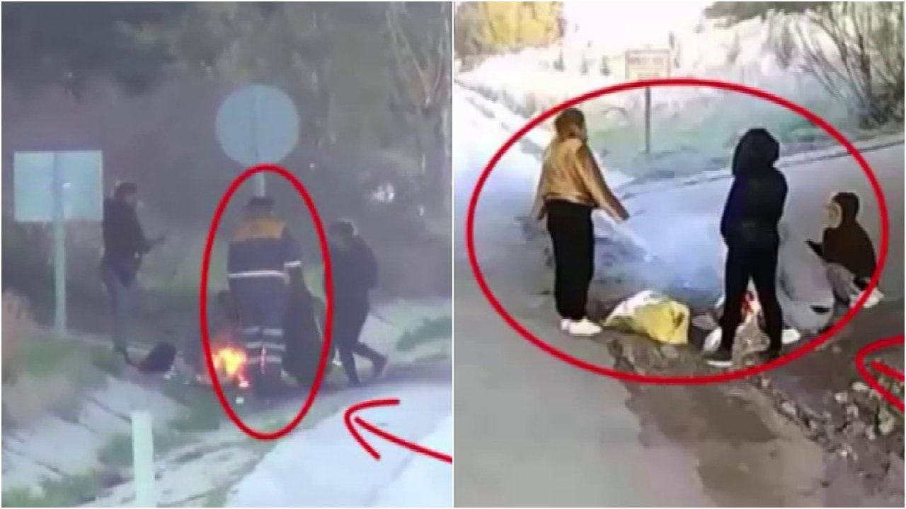 Yol kenarında rezillik! Her şey gizli kamerada...