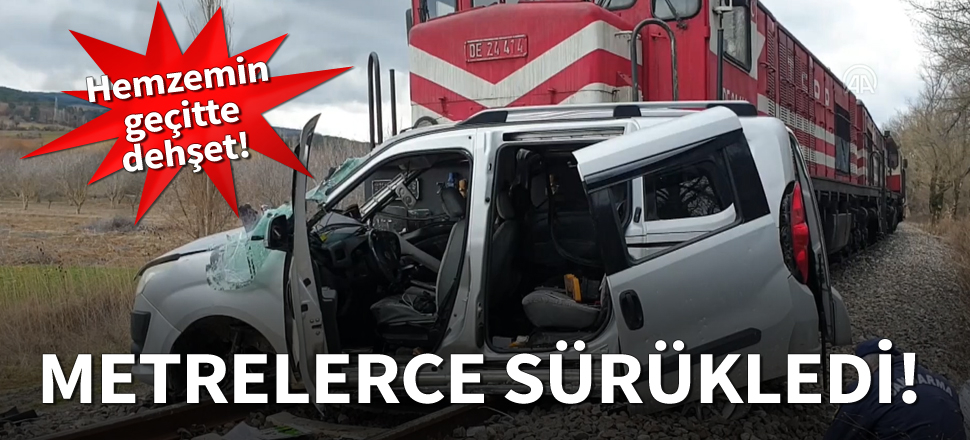 Banaz'da yük treni hemzemin geçitte ticari aracı biçti: 2 ölü 2 yaralı