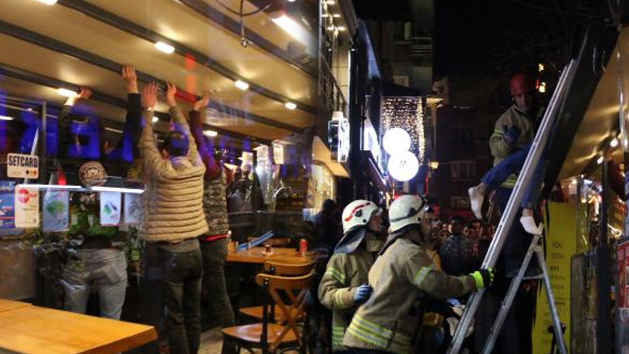 Şişli'de 20 metreden lokantanın tentesine düştü!