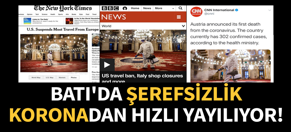 Batı basınında yer alan camili koronavirüs paylaşımları tepki topladı