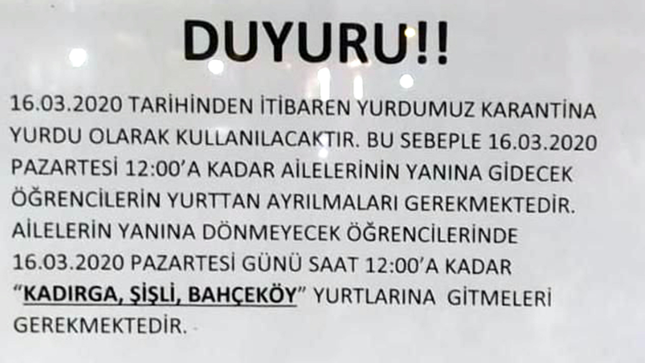 İstanbul'da iki yurt boşaltılıyor