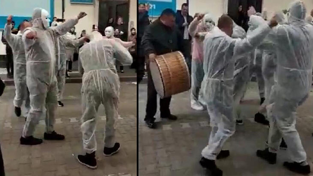 Koronavirüsü de düşünüp gelin almaya böyle gittiler!