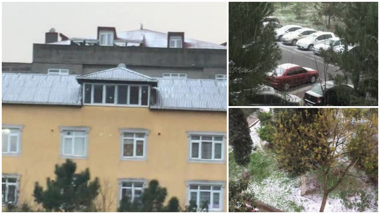 İstanbul'da sürpriz yağış! Her yer beyaza büründü