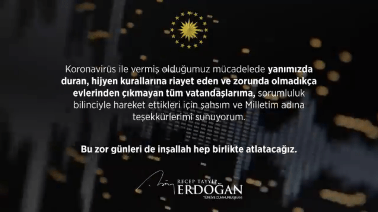 Cumhurbaşkanı Erdoğan'dan sesli korona mesajı!