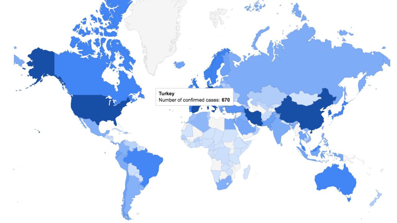 Google'ın koronavirüse özel haritası açıldı