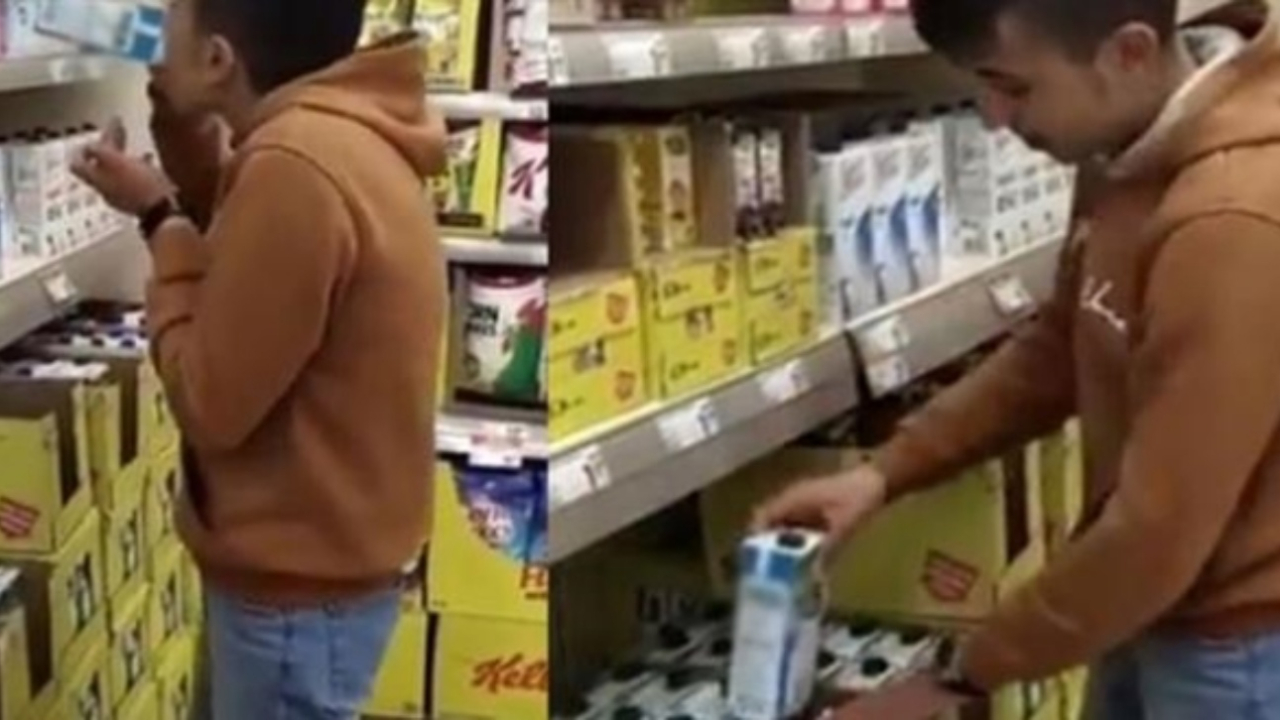 Marketteki sütleri içip yerine bırakmıştı! Cezası belli oldu...