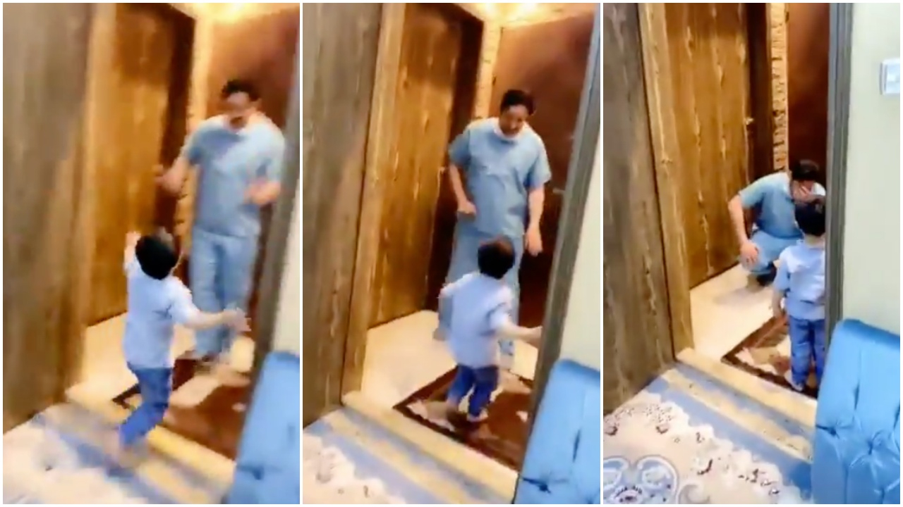 Çocuğuna sarılamayan doktor gözyaşlarına boğuldu