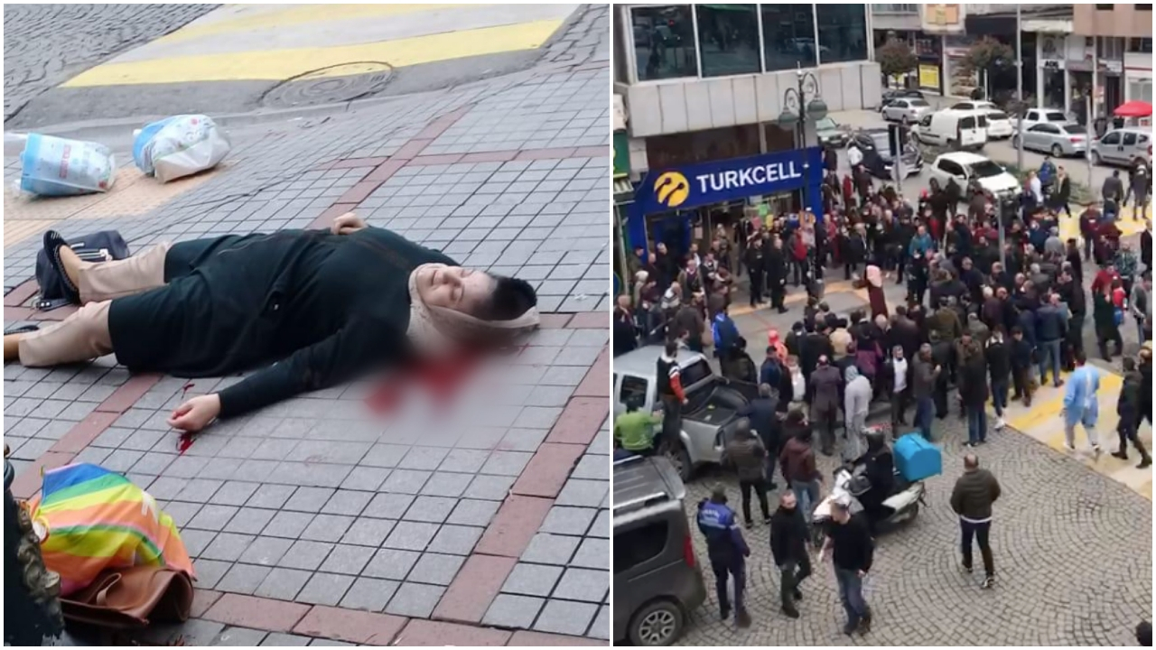 Rize'de sokak ortasında vahşet! Mahşeri kalabalık etrafında toplandı...
