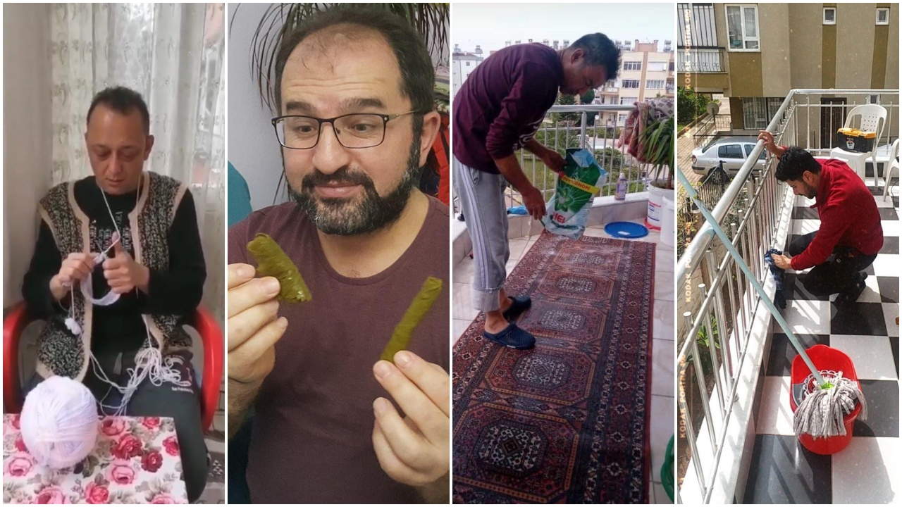 'Evde Kal' çağrılarına uyan erkeklerin ev halleri