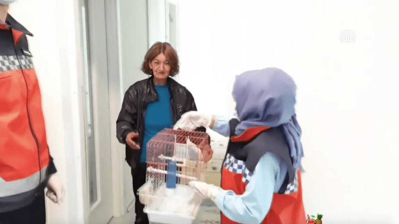 Yaşlı kadının kuş isteğini belediye karşıladı
